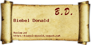 Biebel Donald névjegykártya